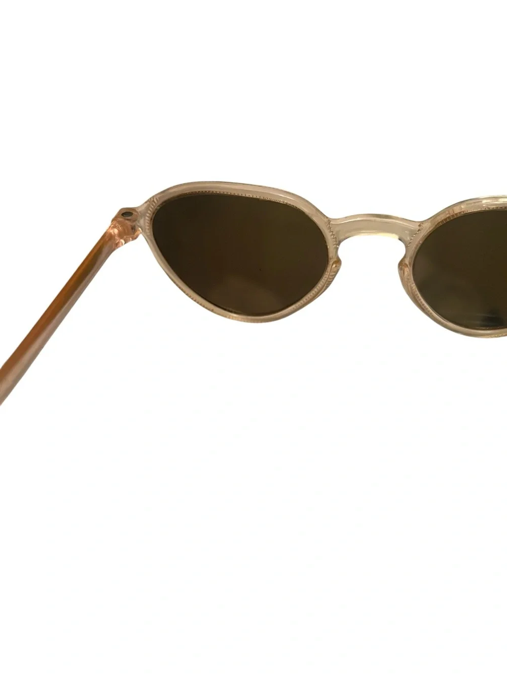 Vintage 1950s 60s Kids Clear Lucite Round Sunglasses Mid Century